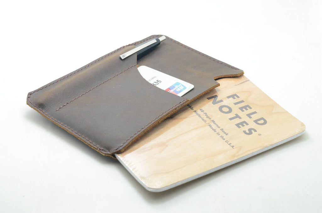 JJNUSALeather field notes sleeve wallet  travel journal wallet leather notebook pocket - JJNUSA