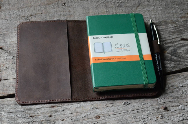 JJNUSA Leather  wallet  travel journal   notebook wallet for  field notes leather moleskine wallet cover - JJNUSA Hover Image