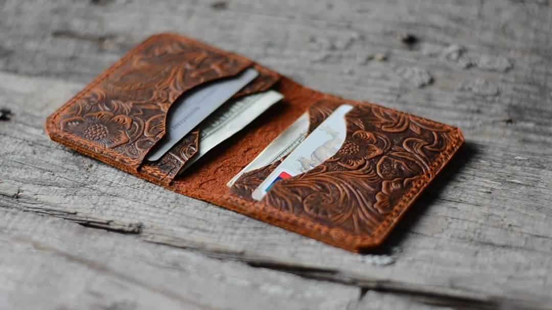 JJNUSAPersonalized Minimalist Bifold Wallet Men's  Card Holder Distressed Leather Wallet Brown - JJNUSA