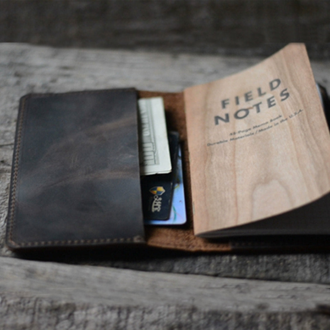 JJNUSA Leather Journal Cover for Field Notes Moleskine Cahier