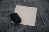 Leather Mouse Pad, Mouse Pad Round Circle, Leather Mouse Mat, Leathet Circle Mouse Pad  , letter  initials black